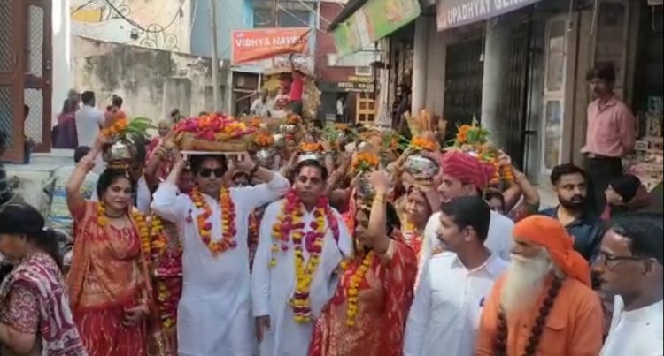 पुष्कर में कलश यात्रा के साथ भागवत कथा शुरू